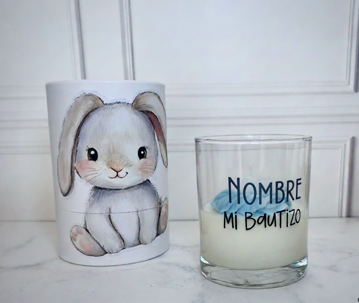 Vela en Vasito con Flor | personalizado